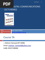 Ee-313 Digital Communications Lecture#02: Engr. Adnan Shahid