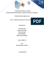 Actividad Colaborativa - Tarea 2 Sistemas de Ecuaciones Lineales