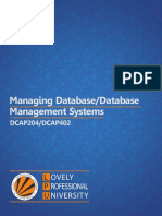 Dcap204 Managing Database Dcap402 Database Management Systems PDF