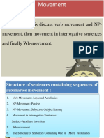 Movement Is Discuss Verb Movement and NP-movement, Then Movement in Interrogative Sentences and Finally Wh-Movement