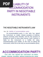 Liability of Accommodation Party in Negotiable Instruments