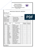 Minutes of The Gpta Meeting: Rufo de La Cruz Integrated School