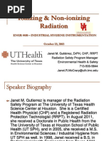 Ionizing & Non-Ionizing Radiation: Engr 4410 - Industrial Hygiene Instrumentation October 23, 2013