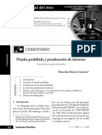 Mercerdes Herrera Guerrero. Prueba Prohibida y Ponderación de Intereses. Especial Del Mes PDF