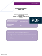 Coursework Assignment 1 SPRING 2019: MSC Accounting and Finance Level Seven Advanced Financial Management 7AC505