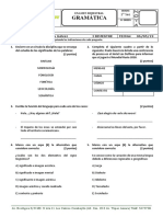 Examen Bimestral 1 - Gramática - 2do de Secundaria