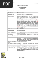 Packet-1 Technical Cum Commercial Bid Northern Railway (Top Sheet) (A) Details To Be Filled in by Railway