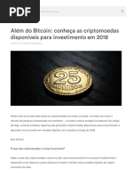 Bitcoin - Conheça As Criptomoedas