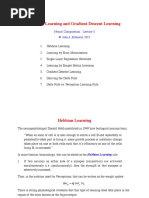 Hebbian Learning and Gradient Descent Learning: Neural Computation: Lecture 5