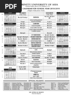 Academic Calendar 2018 To 2019