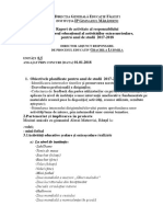 Raport Director Adjunct Responsabil de Procesul Educativ