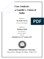 Case Analysis: Maneka Gandhi v. Union of India: Ms. Kuhu Tiwari