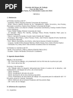 Memoria de La Reunión Del Grupo Del Trabajo Del Foro de São Paulo - São Paulo, 8 y 9 de Deciembre de 2019 20-12-2018