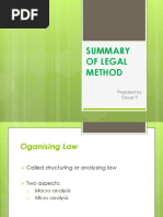 Summary of Legal Method