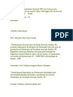 Desordem Do Processamento Sensorial (DPS) em Crianças Com Desordem Do Espectro Do Autismo (DEA) Abordagem Das Técnicas de Integração Sensorial