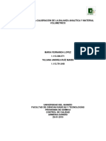 Calibración de La Balanza Analítica y Del Material Volumétrico