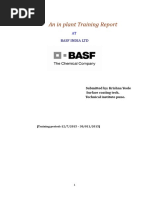 An in Plant Training Report: Basf India LTD