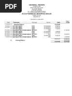 Universal Traders: Particulars Credit Debit Opening Balance 34,354.00