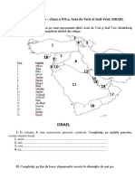 Fisa de Lucru. Clasa A VII-A. Asia de V Si SV. Israel - Modificat