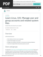 Learn Linux, 101 - Manage User and Group Accounts and Related System Files - IBM Developer