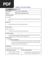 Appendix 1: Lesson Plan (Template)