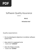 Software Quality Assurance: Ms-Se M Zeeshan Asaf