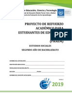 Primera Prueba de Avance de Estudios Sociales-Segundo Año de Bachillerato 2019