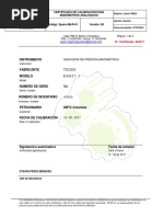 Spam S, A, S: Certificado de Calibración para Manómetros Analógicos