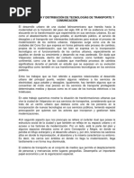 Modernización y Distribución de Tecnologías de Transporte y Comunicación