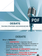 Debate: Teaching Strategies: Discussion Method