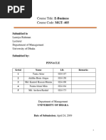 Course Title: E-Business Course Code: MGT-403: Submitted To