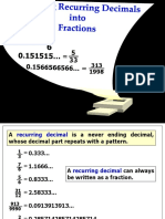 Recurring Decimals Conversions