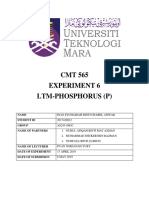 CMT 565 Experiment 6 Ltm-Phosphorus (P) : Name Student Id Group Name of Partners