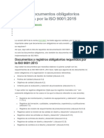 Lista de Documentos Obligatorios Requeridos Por La ISO 9001