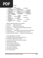 Adjective of Feeling (-Ed and - Ing) Cross The Right Options !