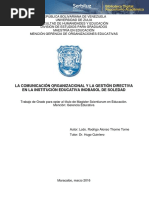 Tesis Comunicacuin Organizacional y La Gestion Directiva PDF