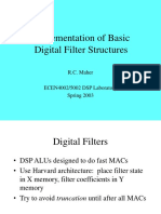 Implementation of Basic Digital Filter Structures: R.C. Maher