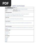 Appendix 1: Lesson Plan (Template)