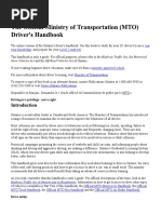 The Official Ministry of Transportation (MTO) Driver's Handbook PDF