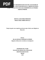 Análisis de Los Componentes Didácticos Del Plan de Área de Matemáticas de La Institución Educativa La Libertad de Rovira - Tolima y Su Relación Con El Bajo Desempeño en Las Pruebas Saber de Primaria