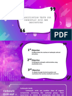 Classification Tests For Carboxylic Acid and Derivatives