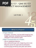 MM ZG 523 / QMJ ZG 523 Project Management