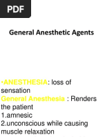 Pharmacology: General Anaesthetic Agents