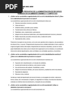 Solucion de Preguntas de La Administración de Recursos Humanos en Un Ambiente Dinámico y Competitivo