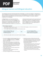 Bilingual Learners and Bilingual Education