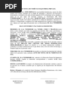 Acto de Venta de Vehículo Bajo Firma Privada