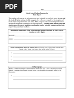 Middle School Outline Template For Book Report