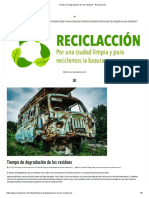 Tiempo de Degradación de Los Residuos - Reciclacción