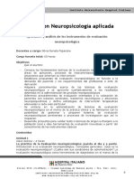 Aplicacion y Analisis de Los Instrumentos de Evaluacion Neuropsicologica