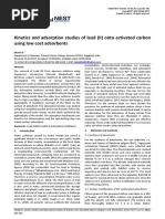 Kinetics and Adsorption Studies of Lead (II) Onto Activated Carbon Using Low Cost Adsorbents